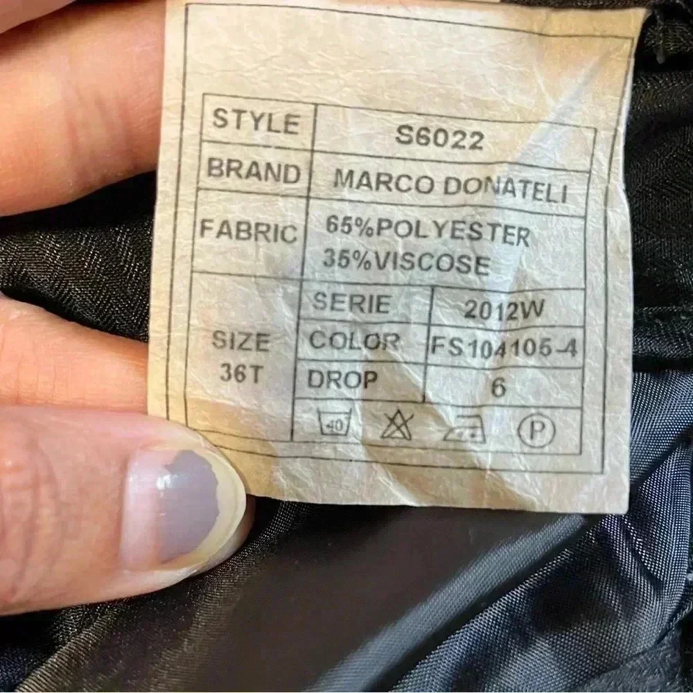 Marco Donateli Men’s Gray Suit Blazer & Trousers Set - 42T Jacket, 36T Pants